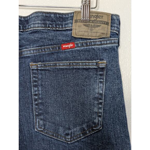 Wrangler Regular Fit Jeans Mens 32x32 Blue Straight Leg Denim Dark Wash - Picture 4 of 6